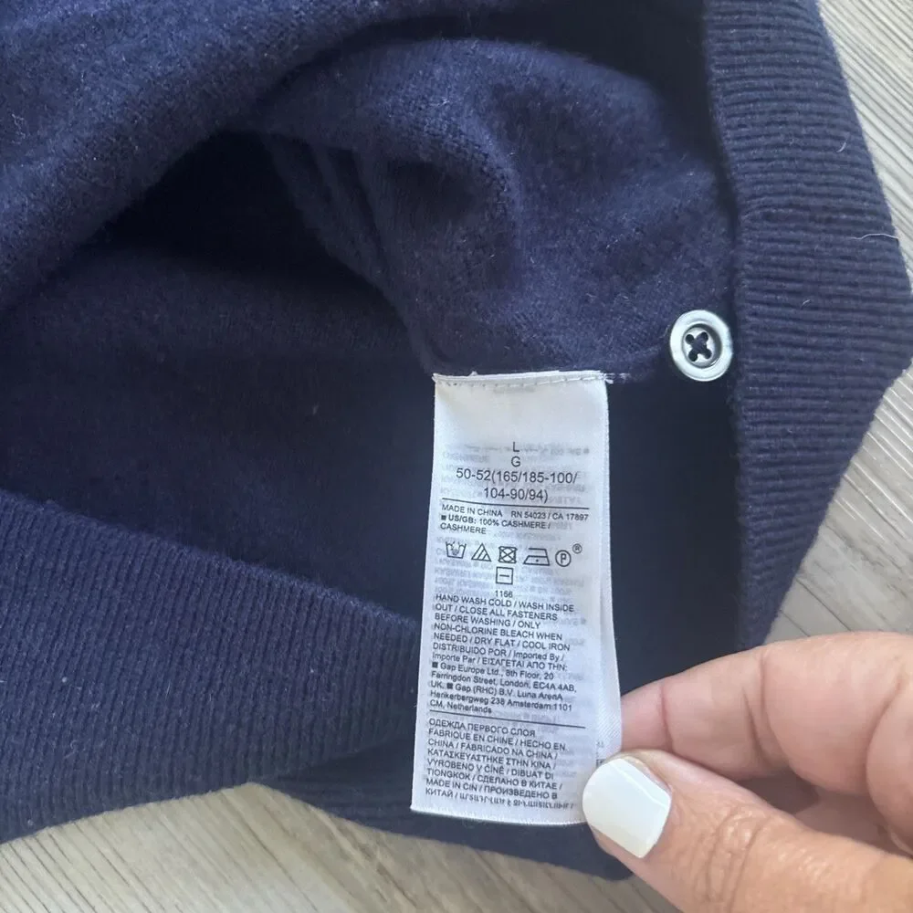 Banana Republic Men’s 100% Cashmere Navy Preppy Collared Sweater Size Large